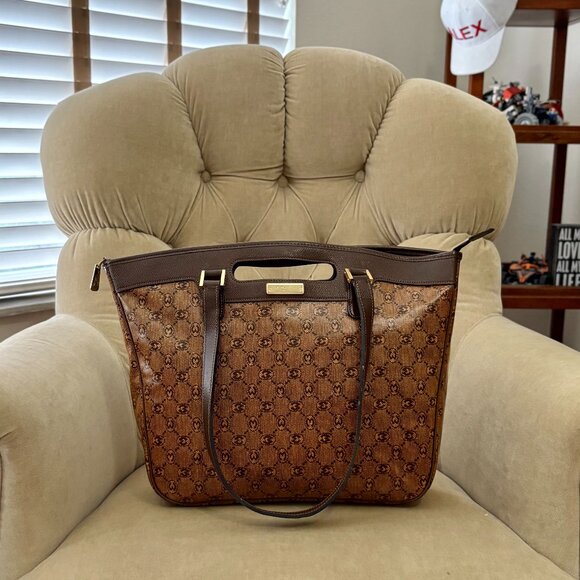 VTG Auth.MORABITO PARIS Monogram Coated Canvas Convertible Satchel Shoulder Bag - Picture 6 of 9